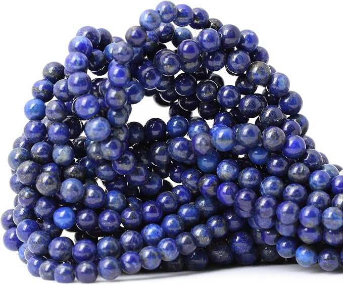 60PCS 6mm Natural Lapis Lazuli Gemstone Round Loose Beads by CHEAVIAN