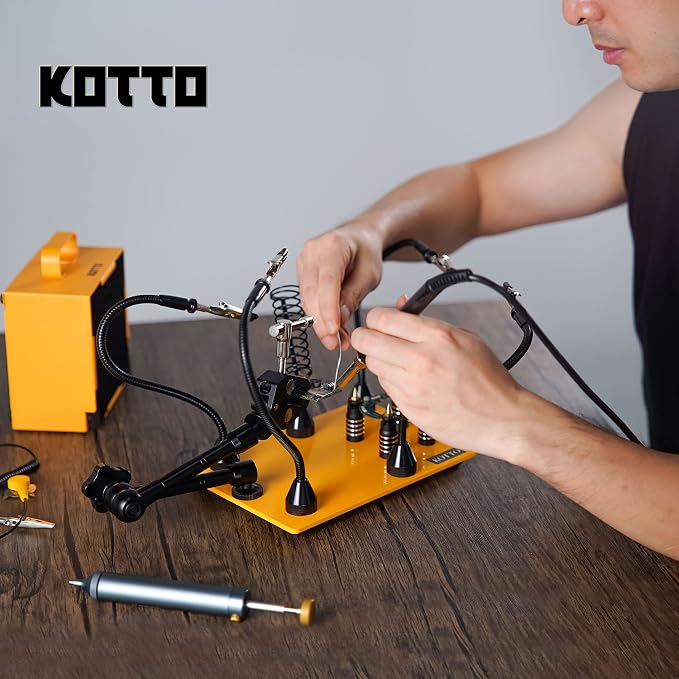 KOTTO Helping Hands Soldering, Third Hand Soldering Tools PCB Holder Four Arms - Image 8