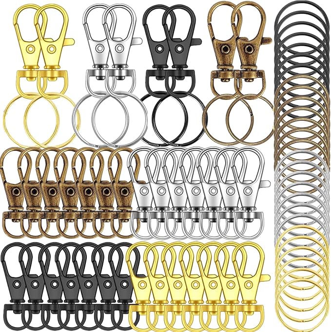 HXSEMAYIG 100PCS Keychain Hooks by HXSEMAYIG