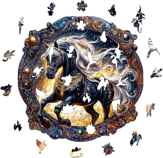 Wooden Puzzles Adults, Elegant Horse Wooden Puzzles 200 Pieces, Unique Animal - Image 8