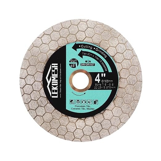 4 Inch/105MM Diamond Cutting Disc - Tile Saw Blade Cutting Wheel Double-Sided Diamond Discs for Cutting Grinding Porcelain Ceramic Tile Marble Granite Artificial Stone