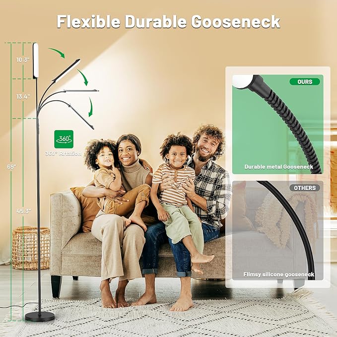 Yikuneng Dimmable LED Floor Lamp, Super Bright Reading Lamps Floor Standing lamp - Image 5