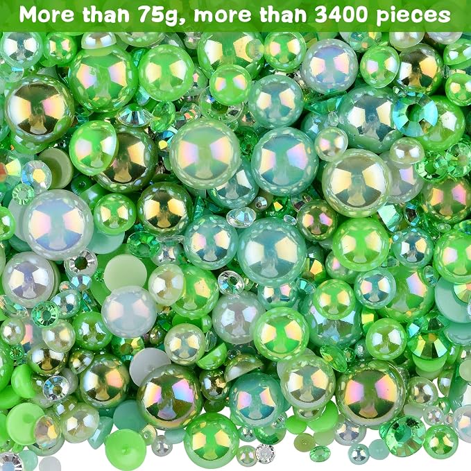 3900+ Pcs Rhinestones and Pearls Kit, 2-10mm Flatback Gems - Image 2