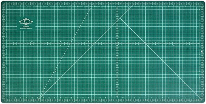 ALVIN GBM Self-Healing Cutting Mat 18 x 36 inch | Double-Sided Green/Black | by Alvin