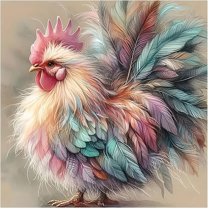Paint by Numbers Kit for Adults, Rooster Paint by Numbers Kit for Adults by MANDUN
