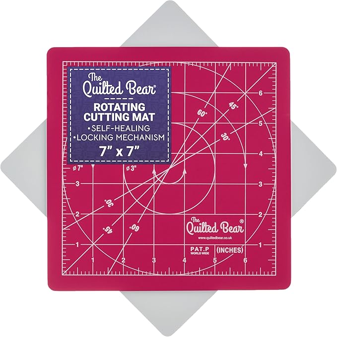 The Quilted Bear Rotating Cutting Mat 7" x 7" by TheQuiltedBearsProducts