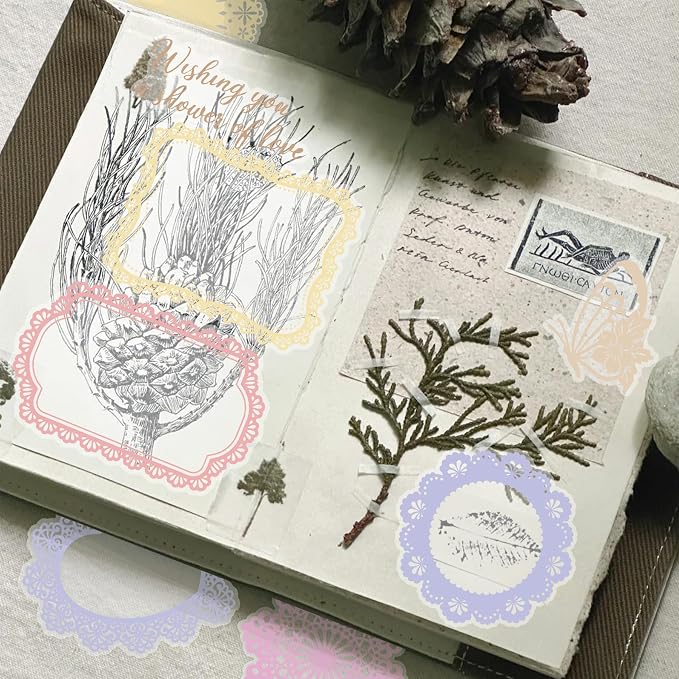130 Pcs Lace Scrapbook Stickers - Image 8
