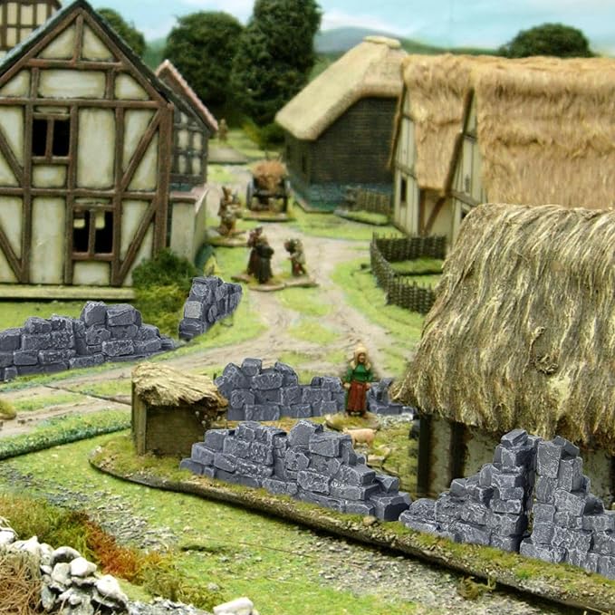 Warmtree Stone Wall Ruins for Terrain Sets, Miniature Terrain Building Tabletop - Image 4