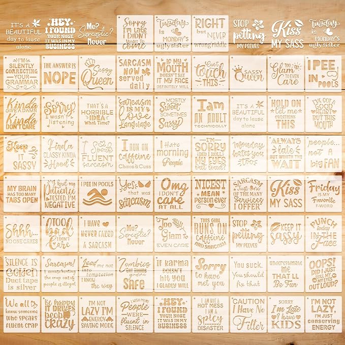 Marspark 66 Pcs Small Stencils for Crafts Reusable 3 Inch Stencils for Painting by Marspark