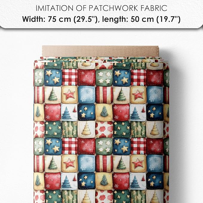 Winter Village Patchwork Cotton Fabric Panel – 6 Designs 10×10 inch + Bonus - Image 7