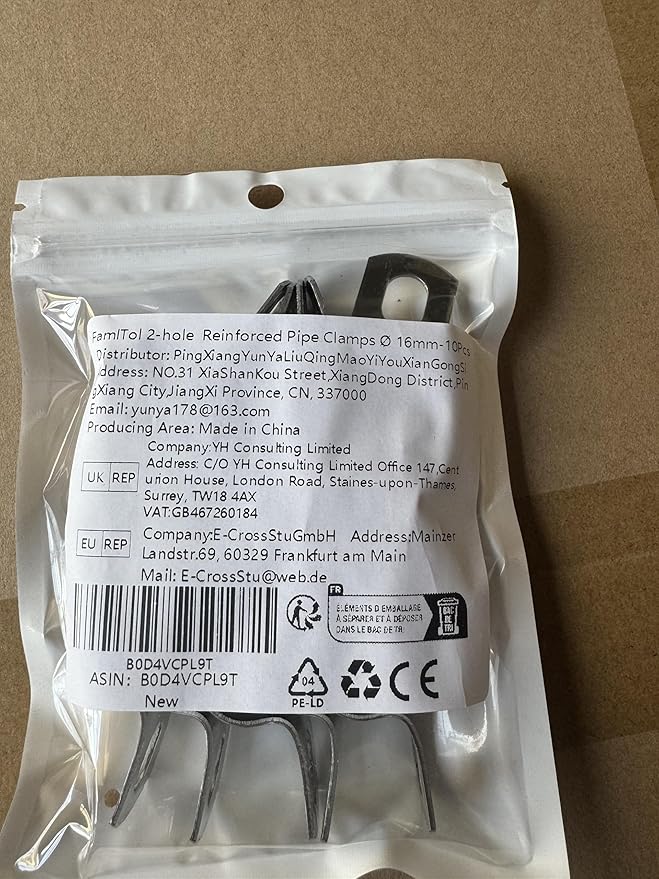 10 pcs 5/8" Conduit Clamp 304 SS U Bracket 2-holes Pipe Bracket, Tube Clamps for Pipe/Cable Heavy Duty Pipe Clamp | OD 5/8" | 10 pcs