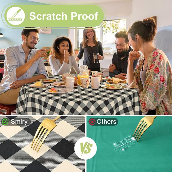Smiry Oval Table Cloth, Waterproof Vinyl Tablecloth - Image 5