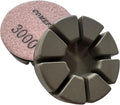 Diamond Floor Polishing Pucks for Terrazzo, Marble, Granite, Concrete Floor, 3 Inch 15mm Resin Bond Hook and Loop Polishing Pad, 3000#, 3PCS