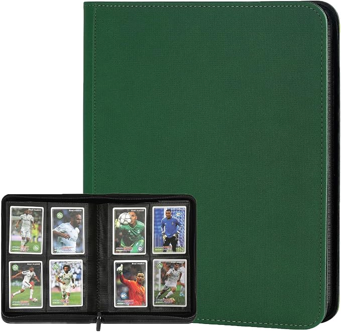 4 Pocket Ringless Side Loading Trading Card Binder, 160 Cards PU Fixed Page by GERMUN