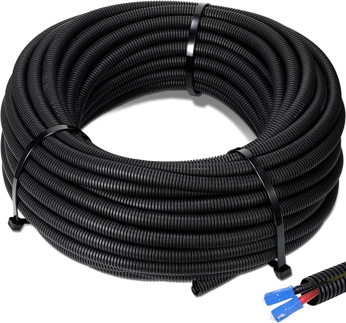 Sasylvia 2" x 30 ft Split Wire Loom Tubing Automotive Wire Loom Assortment Split Cable Sleeves Bulk Flexible Electrical Conduit Protective Kit