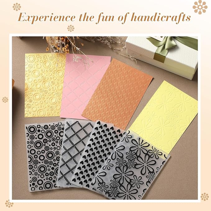 Geiserailie 8 Pcs Embossing Folders 2d/3D Embossing Machine Template Paper Card - Image 4