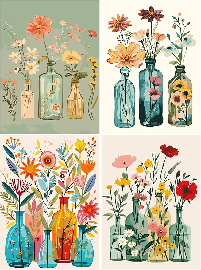 AREOPNMG 4 Pack Paint by Numbers Kit by Unknown