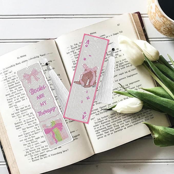 8 Pcs Bow Diamond Art Bookmarks Kit - Image 7
