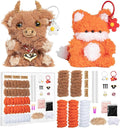 pindda Fluffy Pipe Cleaner Craft Kits, Includes Brown Cow and Fox Crafts by pindda