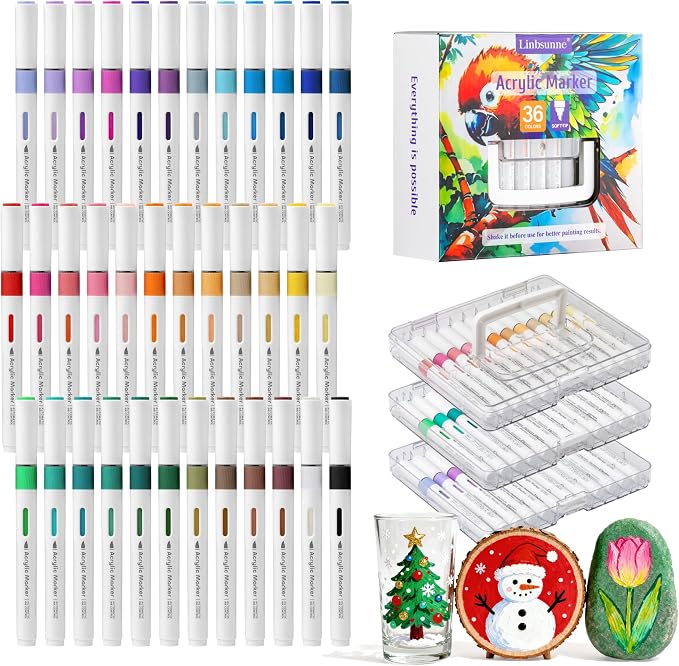 Linbsunne Paint Markers for Book Drawing, Coloring Illustrations, Card making by Linbsunne