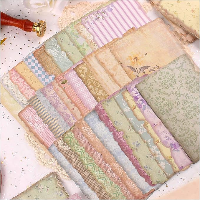 180 Sheets Vintage Scrapbook Paper, Journaling Scrapbooking Supplies, Antique by Diuhofart