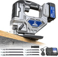 Jigsaw Compatible With Dewalt 20v Max Battery, Cordless jig saw Brushless Motor, 0°- 45° Bevel Cuts, LED Light with 3 Position Orbital Setting for Cutting (With 5Ah Battery & Charger Station Kit)