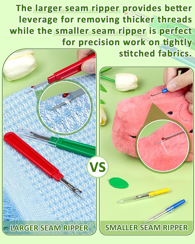 FIVEIZERO Seam Rippers for Sewing – 2 Big and 2 Small Stitch Remover Tools - Image 3