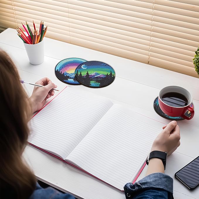 Bulerrylulu 12 Pcs Landscape Diamond Painting Coasters Kits - Image 5