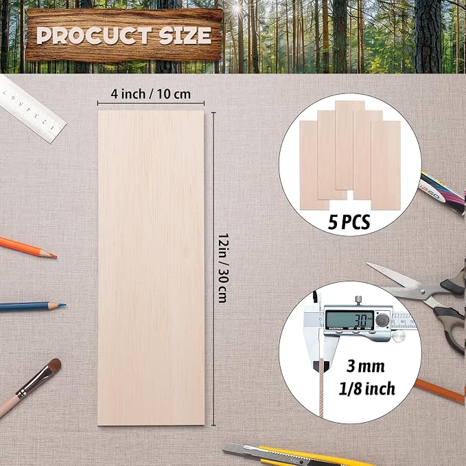 Balsa Wood Sheets 1/8" Thin, Glider Airplanes - Image 3