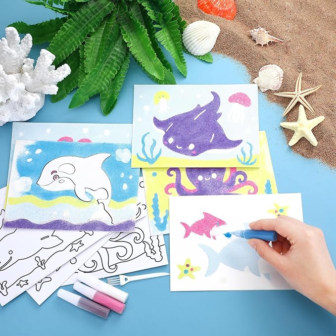VercanMonth 30 Sets Ocean Animal Sand Art Kits - Image 4