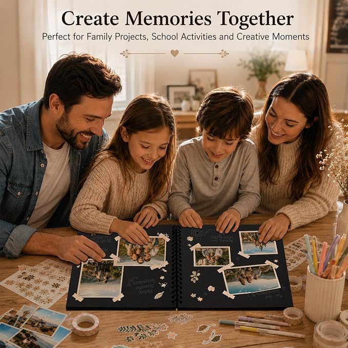 DIY Scrapbook Album 10x10 Inch 40 Pages, Hardcover Kraft Paper | Photo Book - Image 4