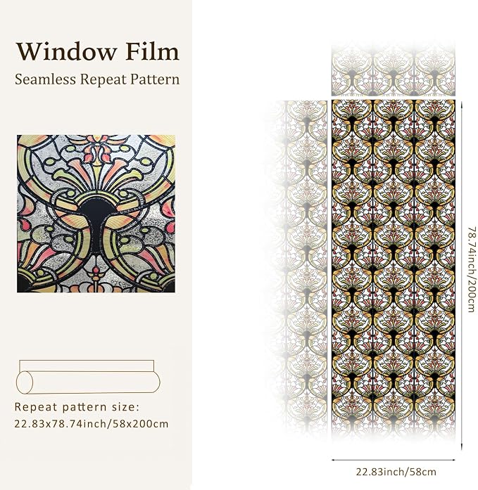 3D Vintage Stained Glass Window Film - Image 4