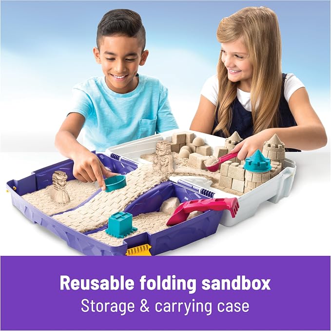 Kinetic Sand Folding Sandbox Set, Moldable Play Sand Sensory Toys, Ages 3+ - Image 3