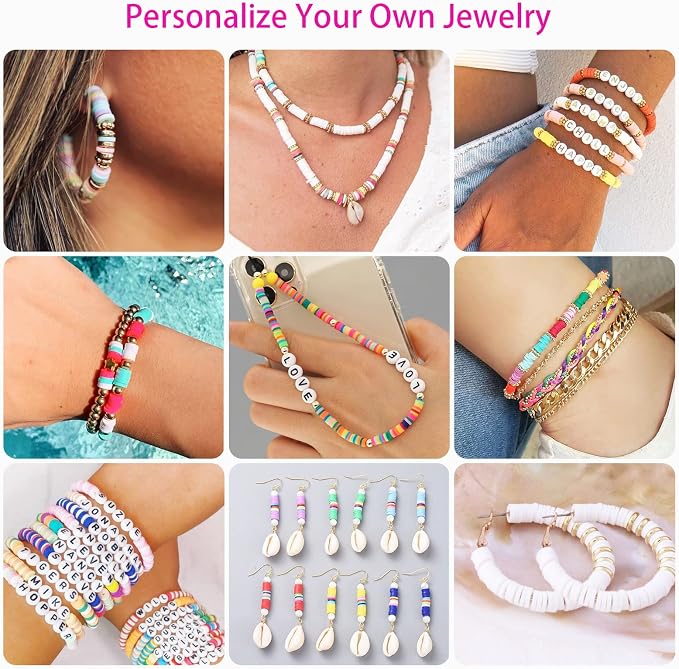 20, 120 Colors 6 Boxes Polymer Beads Spacer Heishi Beads & Jewelry Kit - Image 5