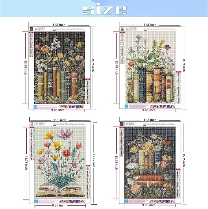 EIBEILI 4 Pack Book Flower Diamond Art Kits - Image 3