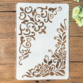 TIAMECH A4 Reusable Vintage Floral Edge Stencil by TIAMECH