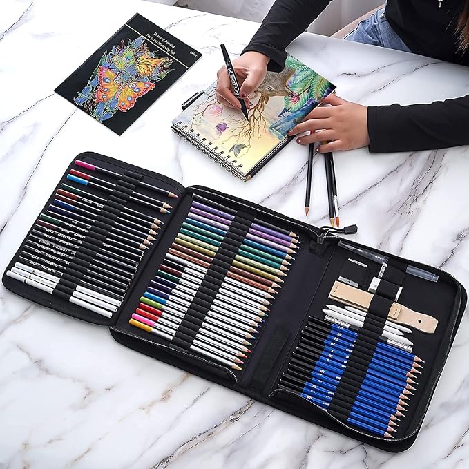 Prina 76 Pack Drawing Set Sketching Kit, Pro Art Supplies - Image 7