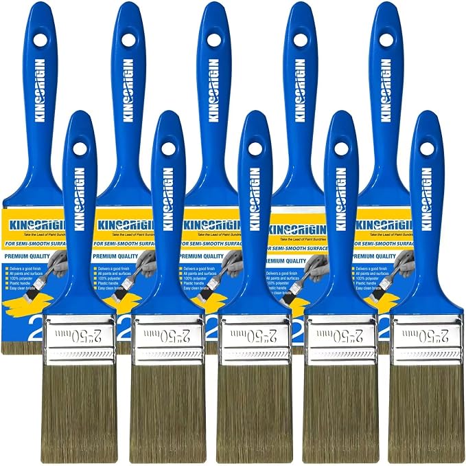 King Origin 10 PCS 2 Inch Paint Brushes, Versatile Paint Brush Set | Wall Paint by KINGORIGIN