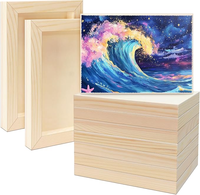 FSWCCK 10 Pack 5 x 7 inch Wood Panel Boards, Unfinished Wood Canvas Panels by FSWCCK