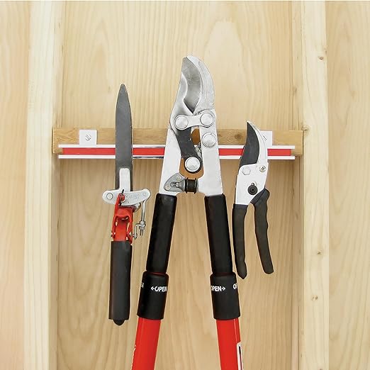 Master Magnetics 13" Magnetic Bar Tool Organizer - Easy to Install Magnet Storage Holder for House, Garage, Shed, or Job Site - Nickel Plate Finish