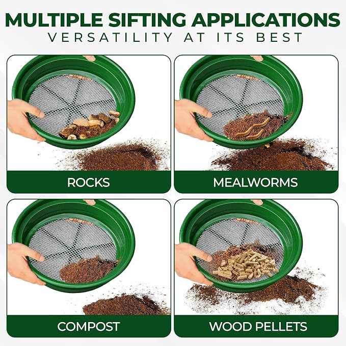 SE 13.25 Inch Wide Stackable Classifier Gold Prospecting Pan Set - Image 8