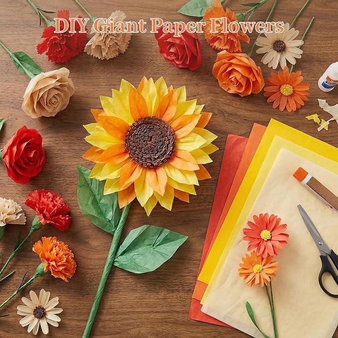 Shindel 330 Sheets Orange Yellow Tissue Paper - Image 3