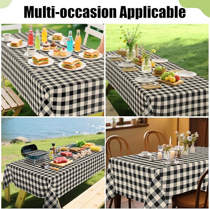Smiry Rectangle Table Cloth, Waterproof Vinyl Tablecloths - Image 6