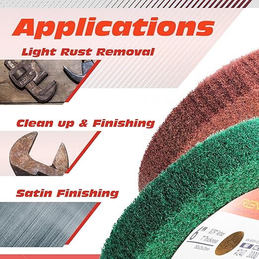 6 Inch Flap Wheel, Non-Woven Abrasive Polishing Wheel, 1 Inch Thickness, 3/4 Inch Arbor, for Bench Grinder (Assorted Grit240 Grit320)
