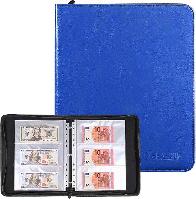 Banknote Collection Album with 180 Pockets – WITHYU Expandable 3-Ring Binder by WITHYU