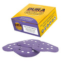 Dura-Gold Premium 1500 Grit 5" Purple Film Ceramic Sanding Discs, 8-Hole Pattern, Box of 50 - Dustless Hook & Loop Backing Sandpaper for DA & Random Orbital Sanders - Detail Color Sand Auto Paint Wood