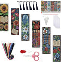 Paintcolor 6PC Mushroom Flowers Counted Cross Stitch Bookmark Kit by Paintcolordiamondpainting