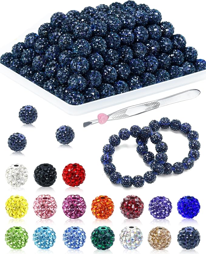 120PCS FIVEIZERO Blue Black Rhinestone Beads by FIVEIZERO