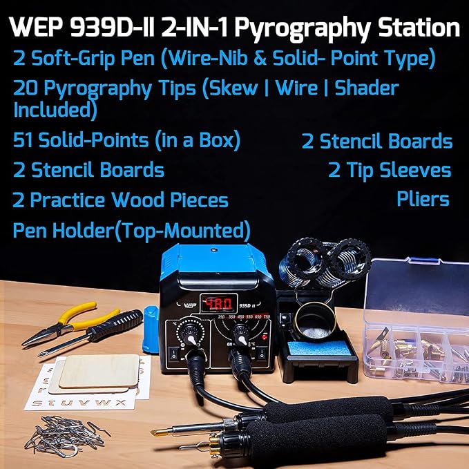 WEP 939D-II 2-IN-1 Wood Burning Kit 86-IN-1 - Image 4