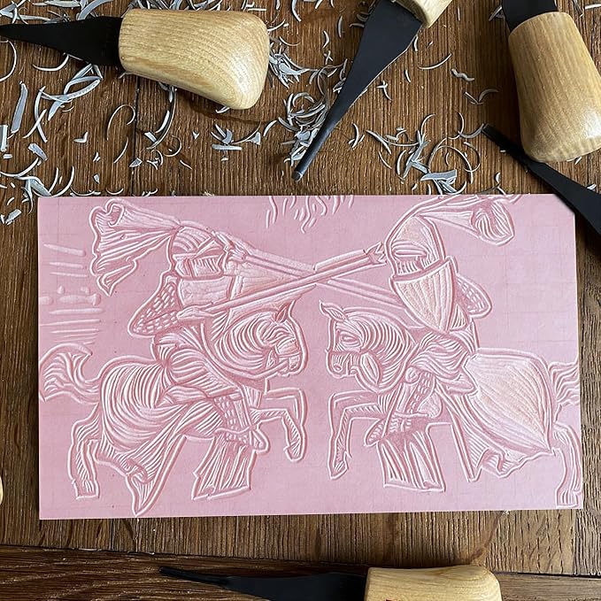 MOUYAT 10 Pack 8 x 6 Inch Pink Rubber Carving Blocks, Rubber Linoleum Block - Image 7
